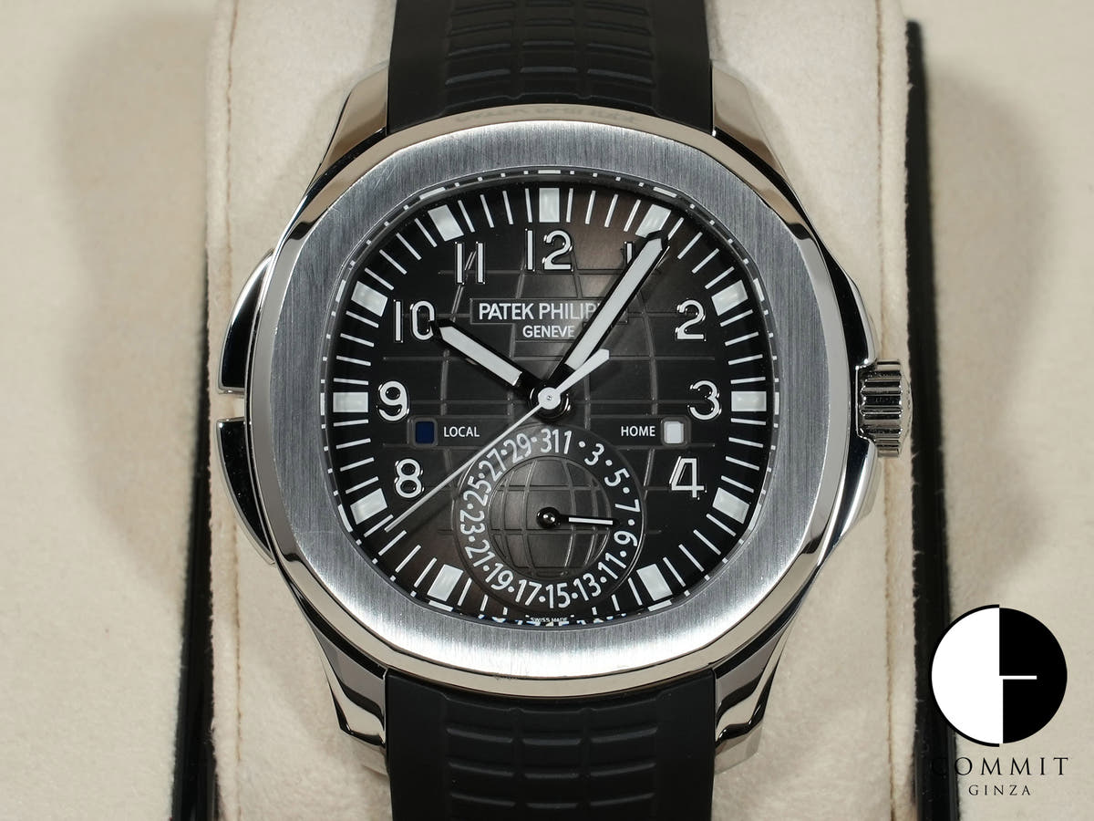 パテックフィリップ アクアノート トラベルタイム Ref.5164A-001 SS ブラック文字盤 中古 qy2qr8xz