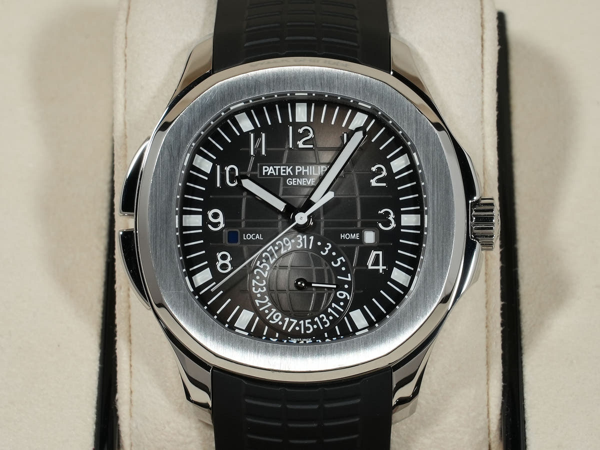 パテックフィリップ アクアノート トラベルタイム Ref.5164A-001 SS ブラック文字盤 中古 qy2qr8xz