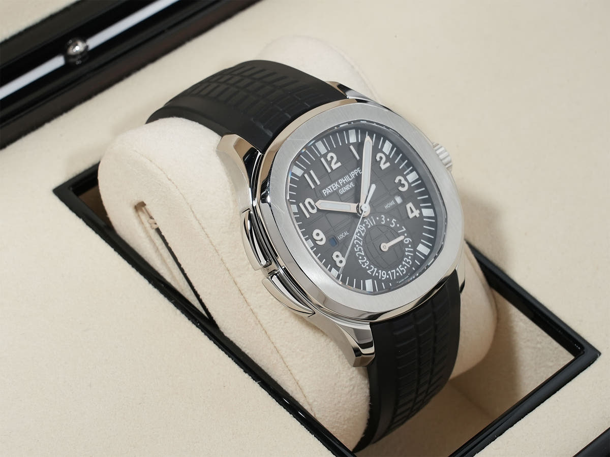 パテックフィリップ アクアノート トラベルタイム Ref.5164A-001 SS ブラック文字盤 中古 qy2qr8xz