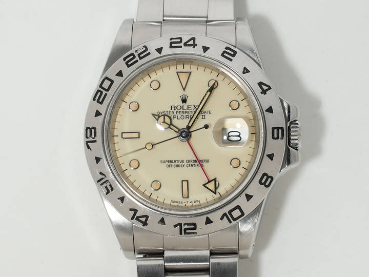 ロレックス エクスプローラーII Ref.16550 ステンレススチール アイボリー文字盤