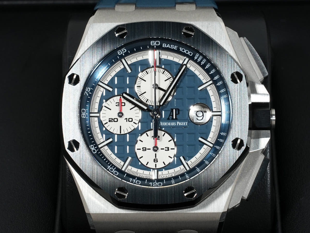 Audemars Piguet Royal Oak Offshore Chronograph Ref.26401PO.OO.A018CR.01 PT Blue Dial Used rom6jf5t