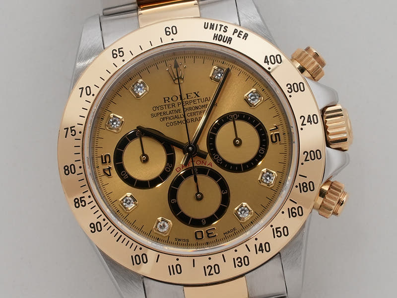 ロレックス デイトナ エルプリメロ Ref.16523G SS/YG シャンパン×8Pダイヤ文字盤 中古 gjzvvnnc