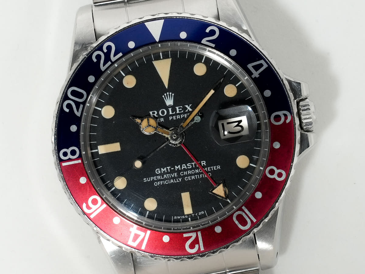 Rolex GMT Master Ref.1675 SS Black Dial Used 9w95fm6z
