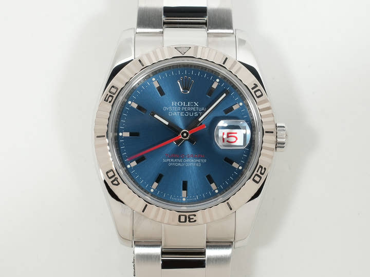 Rolex Datejust Turn-O-Graph Ref.116264 SS/WG Blue Dial Oyster Bracelet Used 5huygqmv