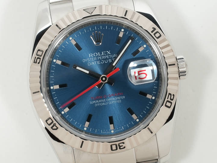 Rolex Datejust Turn-O-Graph Ref.116264 SS/WG Blue Dial Oyster Bracelet Used 5huygqmv