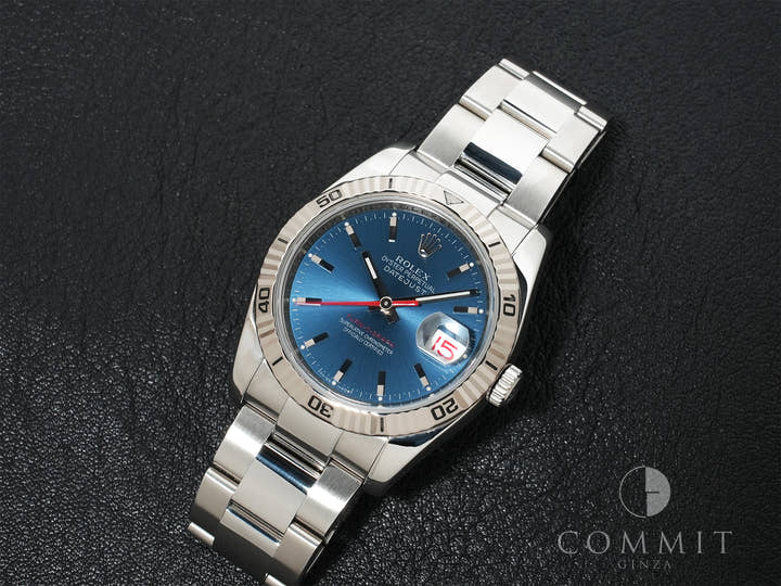 Rolex Datejust Turn-O-Graph Ref.116264 SS/WG Blue Dial Oyster Bracelet Used 5huygqmv