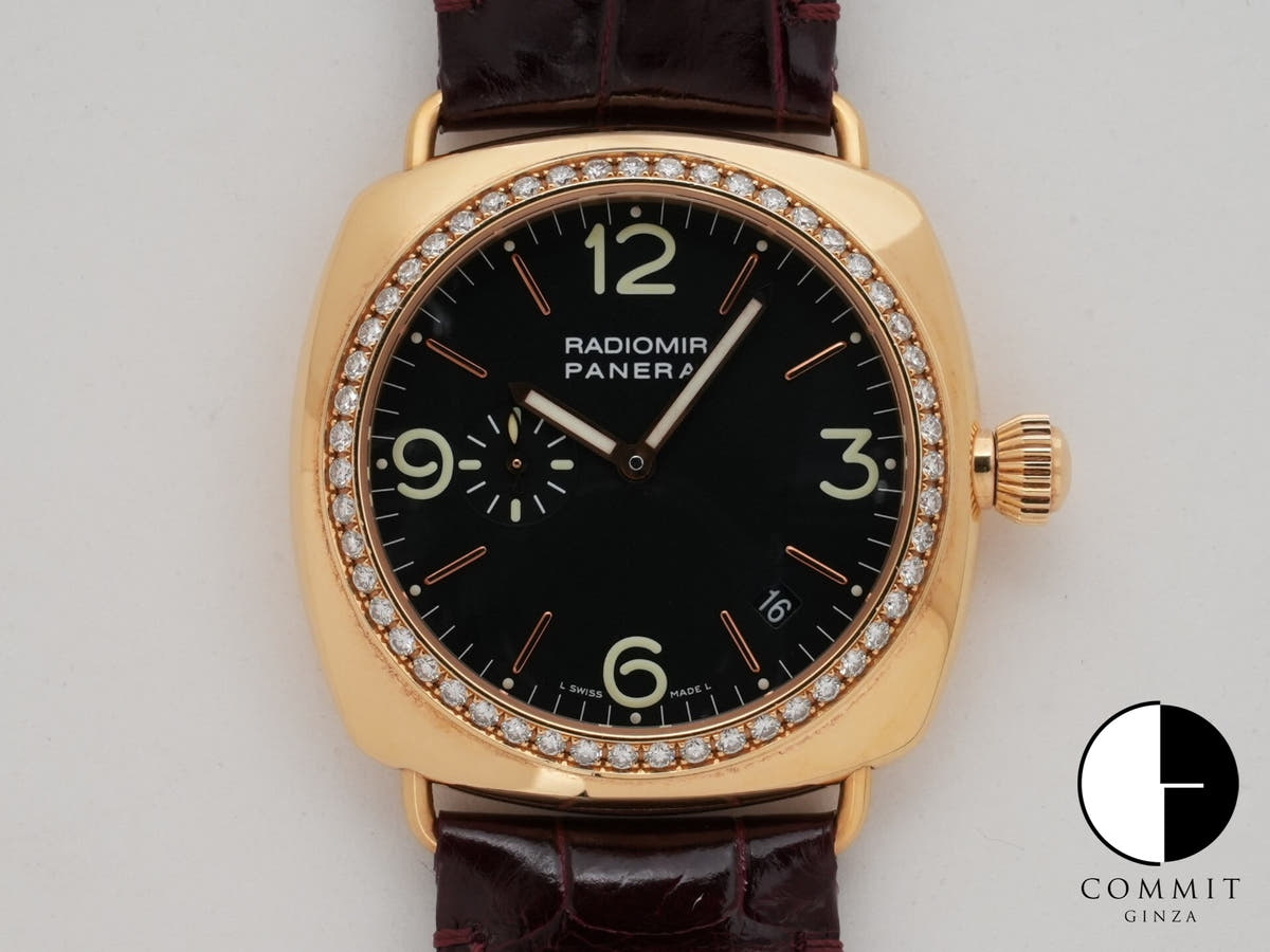 パネライ ラジオミール Ref.PAM00138 18KREG ブラック文字盤 中古 napj6o89