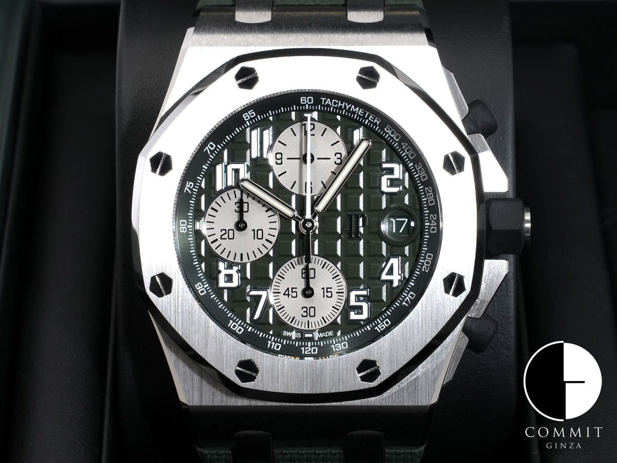 Audemars Piguet Royal Oak Offshore Chronograph Ref.26238TI.OO.A056CA.01 TI Khaki Dial Good Condition Used ok4nqwxd