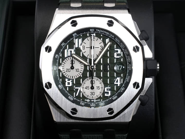 Audemars Piguet Royal Oak Offshore Chronograph Ref.26238TI.OO.A056CA.01 TI Khaki Dial Good Condition Used ok4nqwxd