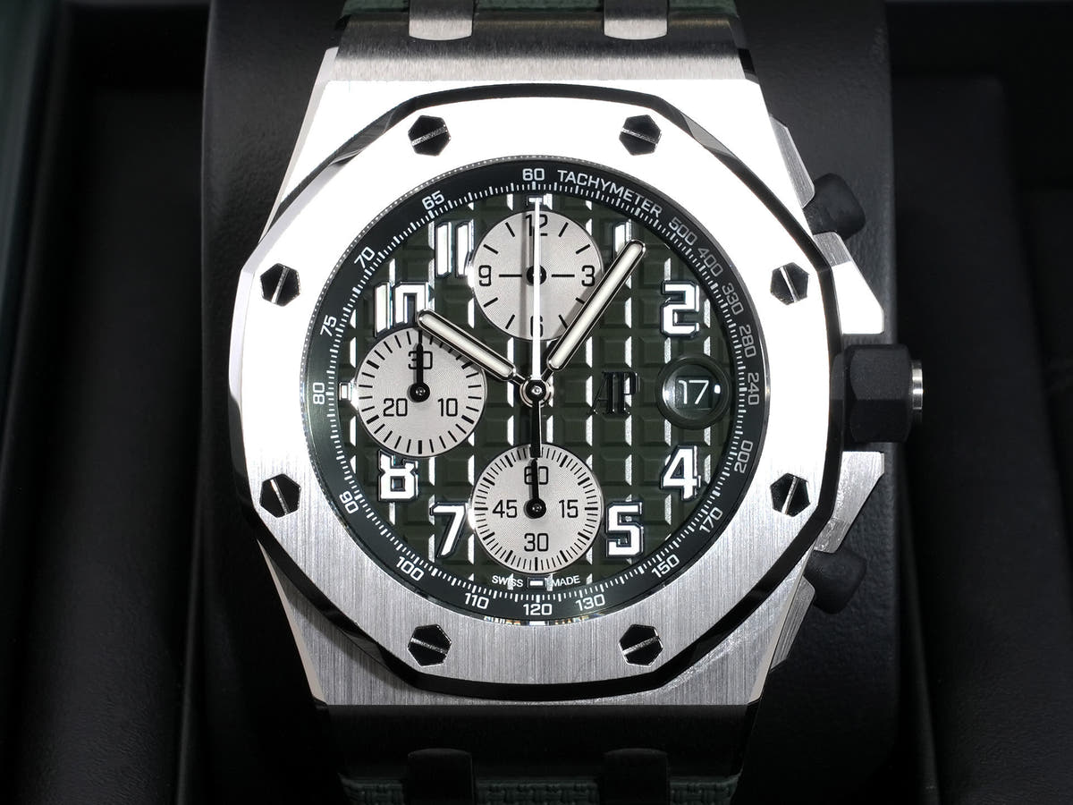 Audemars Piguet Royal Oak Offshore Chronograph Ref.26238TI.OO.A056CA.01 TI Khaki Dial Good Condition Used ok4nqwxd