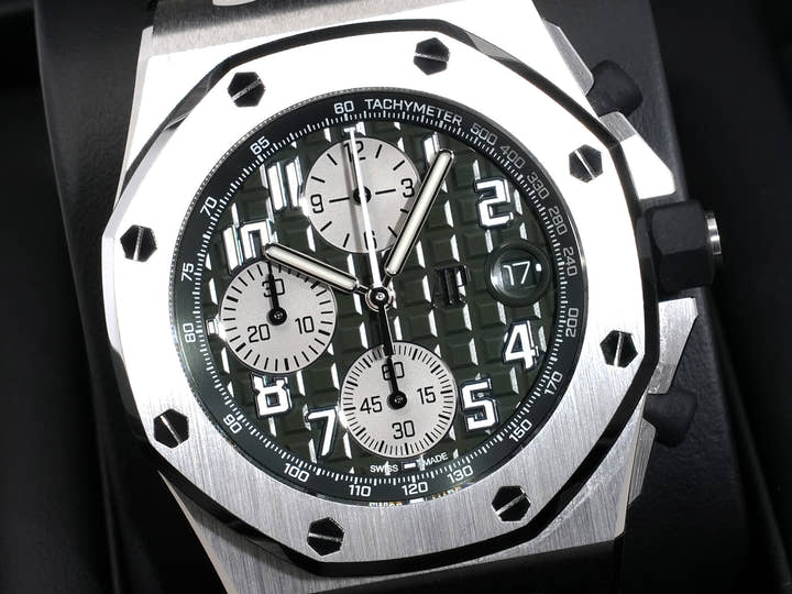 Audemars Piguet Royal Oak Offshore Chronograph Ref.26238TI.OO.A056CA.01 TI Khaki Dial Good Condition Used ok4nqwxd
