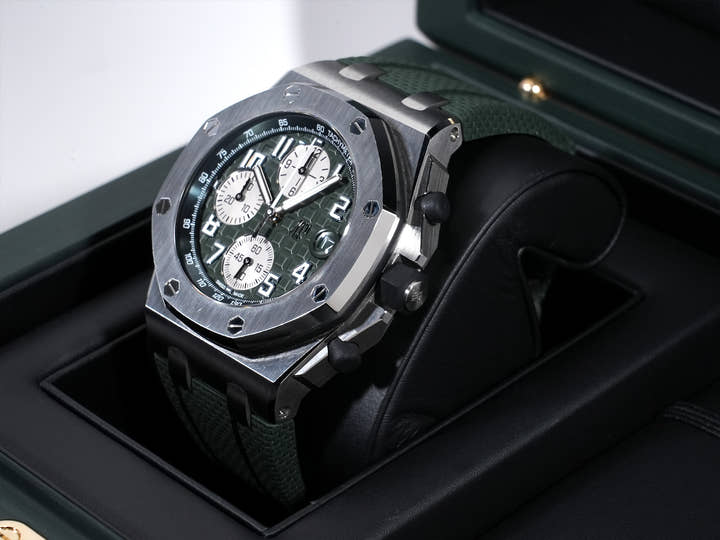 Audemars Piguet Royal Oak Offshore Chronograph Ref.26238TI.OO.A056CA.01 TI Khaki Dial Good Condition Used ok4nqwxd
