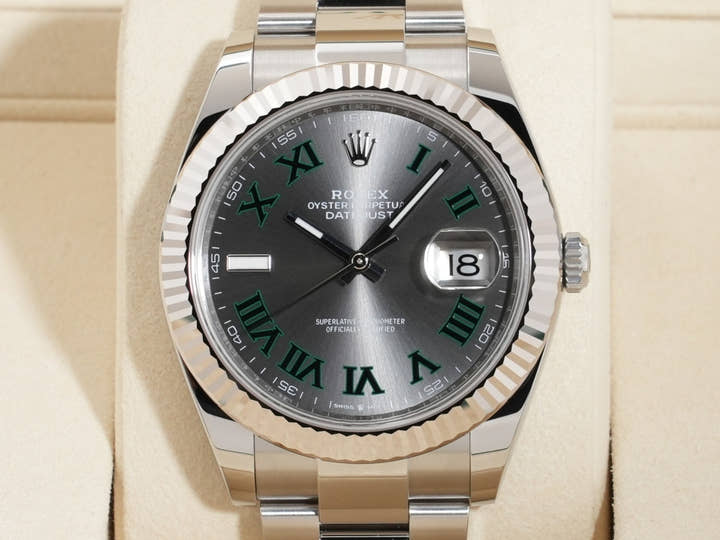 Rolex Datejust 41 Ref.126334 SS/WG Slate Roman Dial Oyster Bracelet Unused mtk22ur6