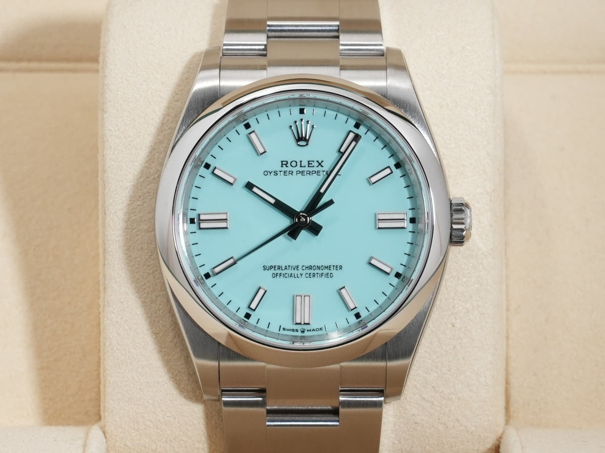 ロレックス オイスターパーペチュアル36 Ref.126000 SS ターコイズ文字盤 未使用 vmuu59we