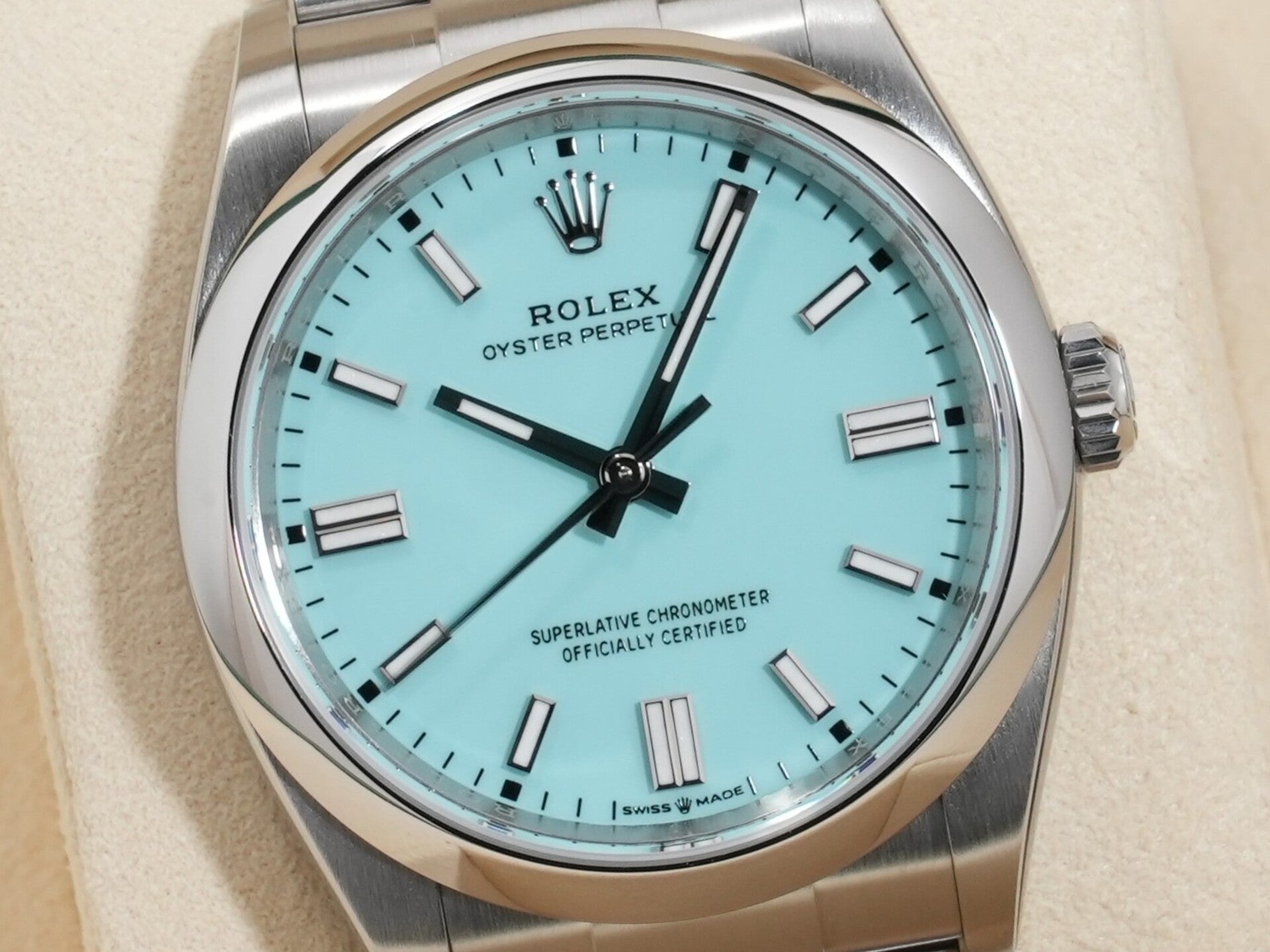 ロレックス オイスターパーペチュアル36 Ref.126000 SS ターコイズ文字盤 未使用 vmuu59we