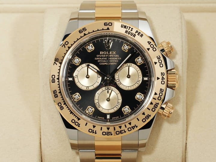 ロレックス デイトナ Ref.126503G ステンレススチール/イエローゴールド ブラックxゴールデンx8Pダイヤ文字盤
