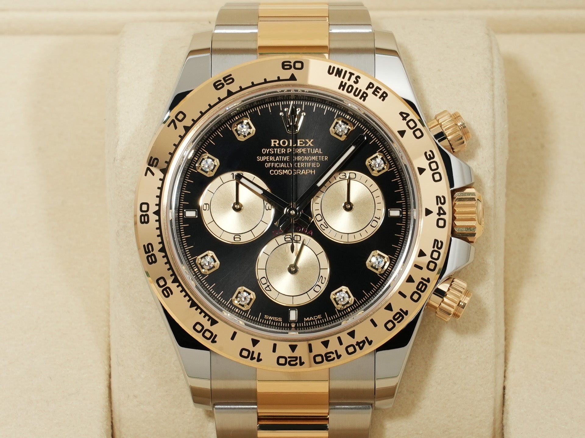 ロレックス デイトナ Ref.126503G SS/YG ブラックxゴールデンx8Pダイヤ文字盤 未使用 wd8wfi67