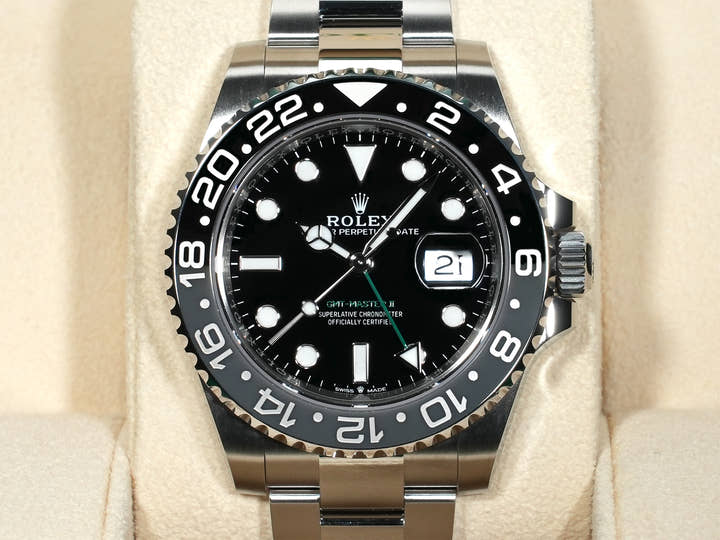 ロレックス GMTマスターII Ref.126710GRNR ステンレススチール ブラック文字盤 オイスターブレスレット