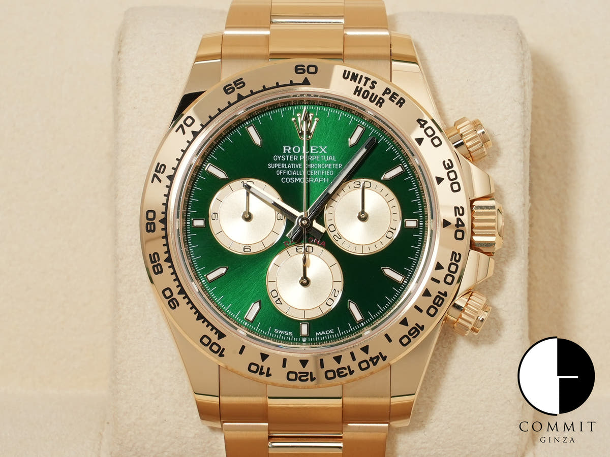 ロレックス デイトナ Ref.126508 18KYG グリーン文字盤 極美品 hzje886h