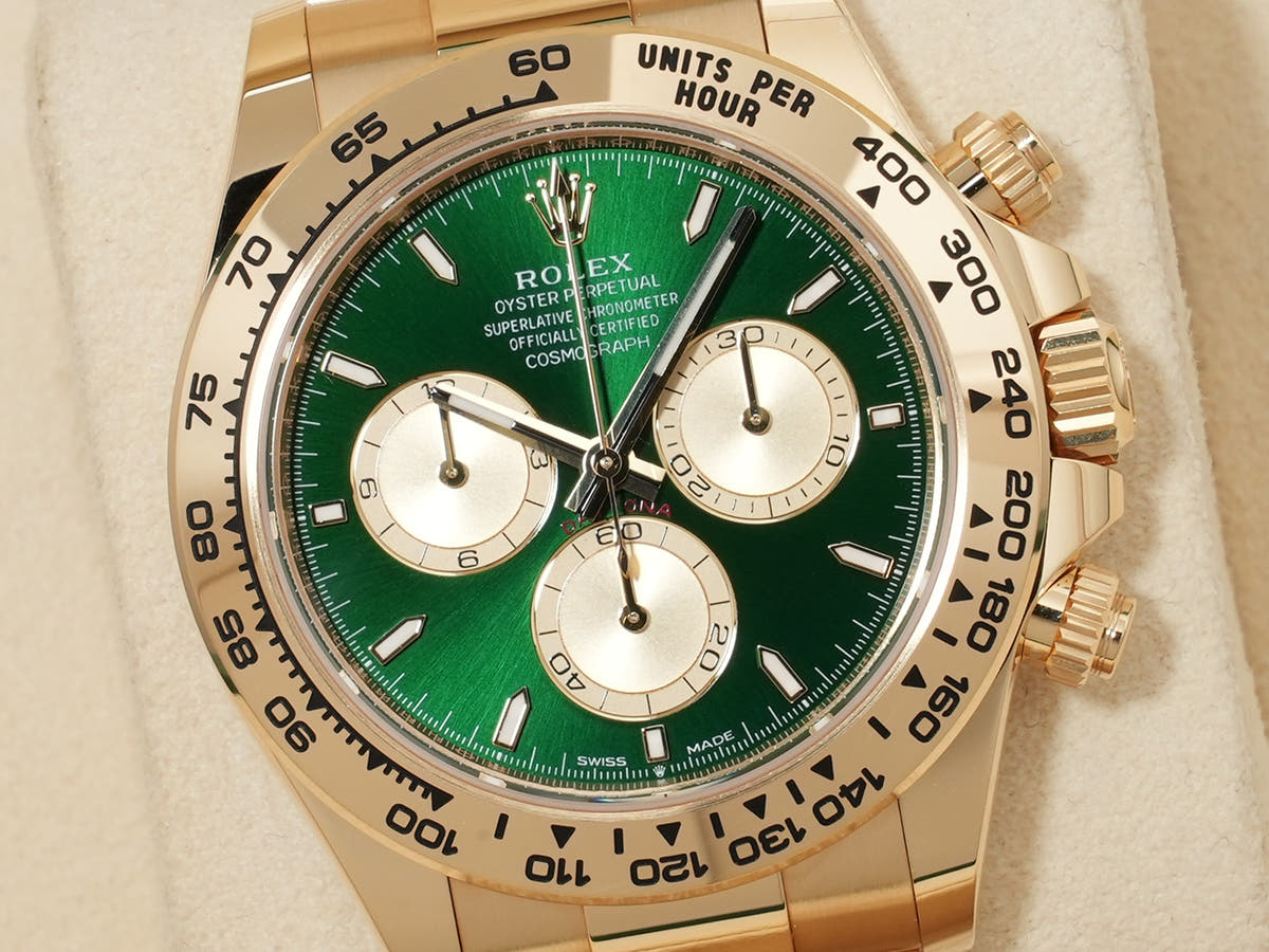 ロレックス デイトナ Ref.126508 18KYG グリーン文字盤 極美品 hzje886h