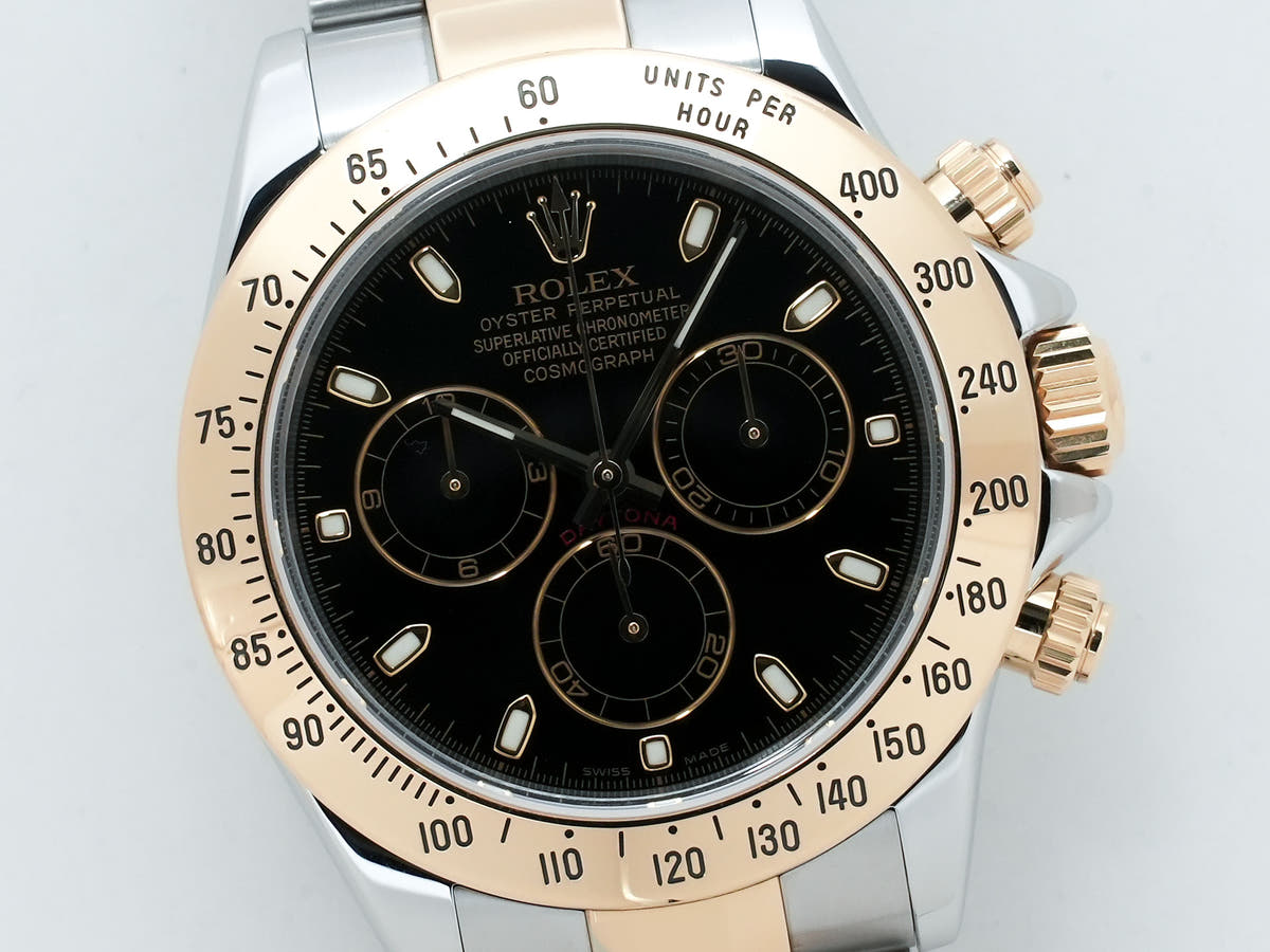 Rolex Daytona Ref.116523 SS/YG Black Dial Good Condition qf8tf6bo