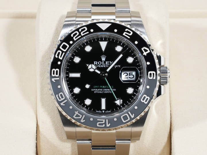 Rolex GMT Master II Ref.126710GRNR SS Black Dial Oyster Bracelet Unused bbvahg58