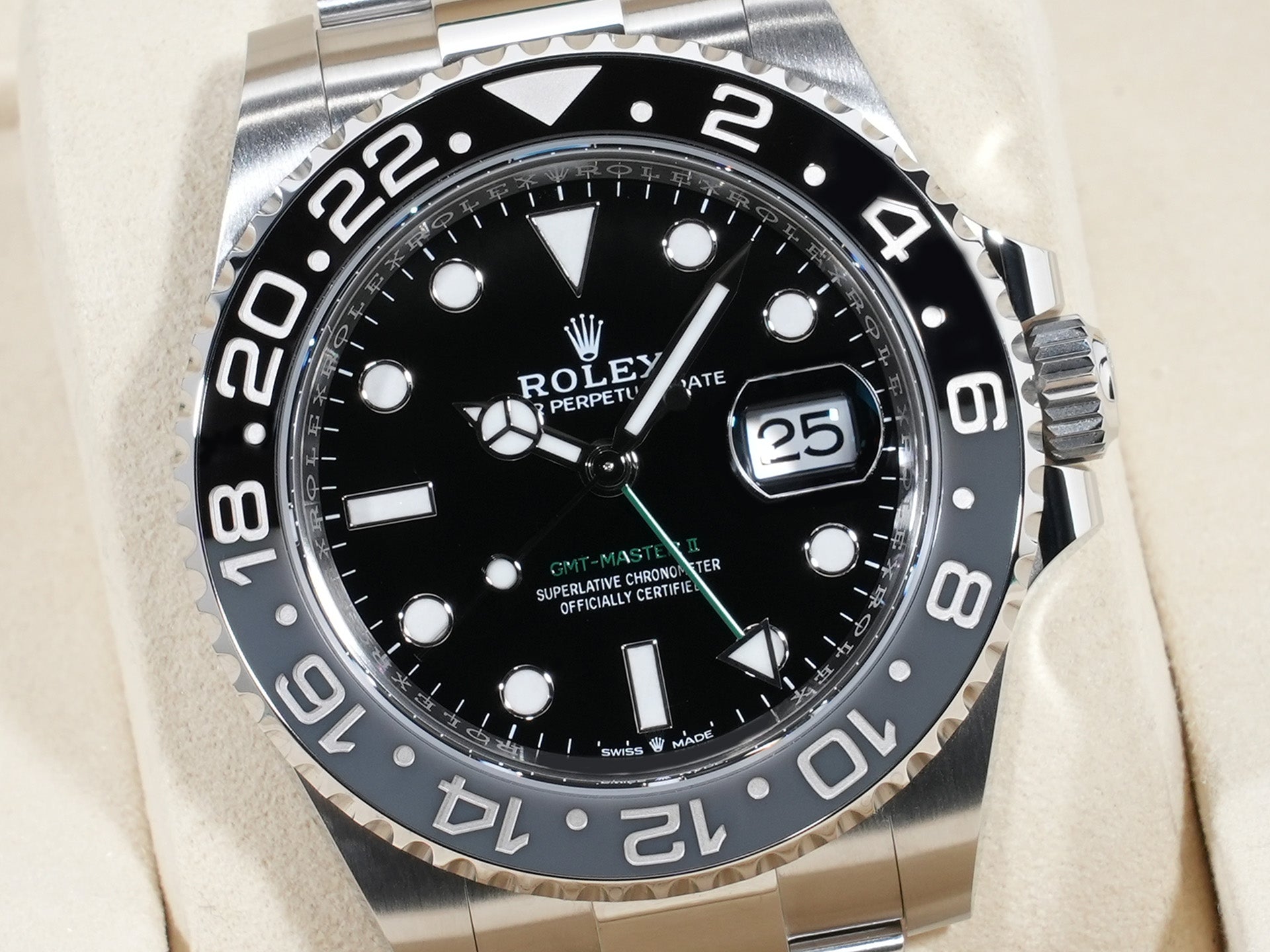 Rolex GMT Master II Ref.126710GRNR SS Black Dial Oyster Bracelet Unused bbvahg58