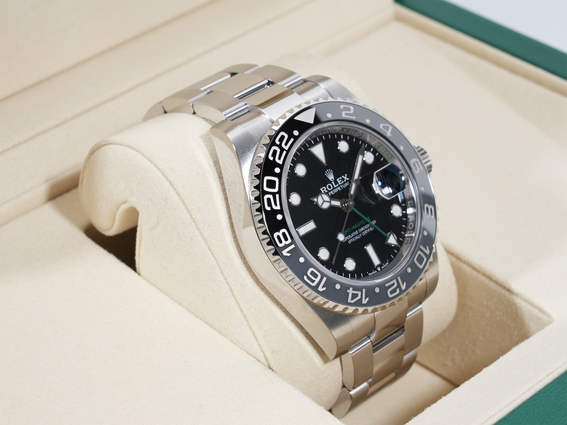 Rolex GMT Master II Ref.126710GRNR SS Black Dial Oyster Bracelet Unused bbvahg58