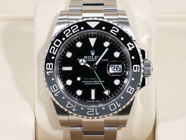 Rolex GMT Master II Ref.126710GRNR SS Black Dial Oyster Bracelet Unused h49jb68f