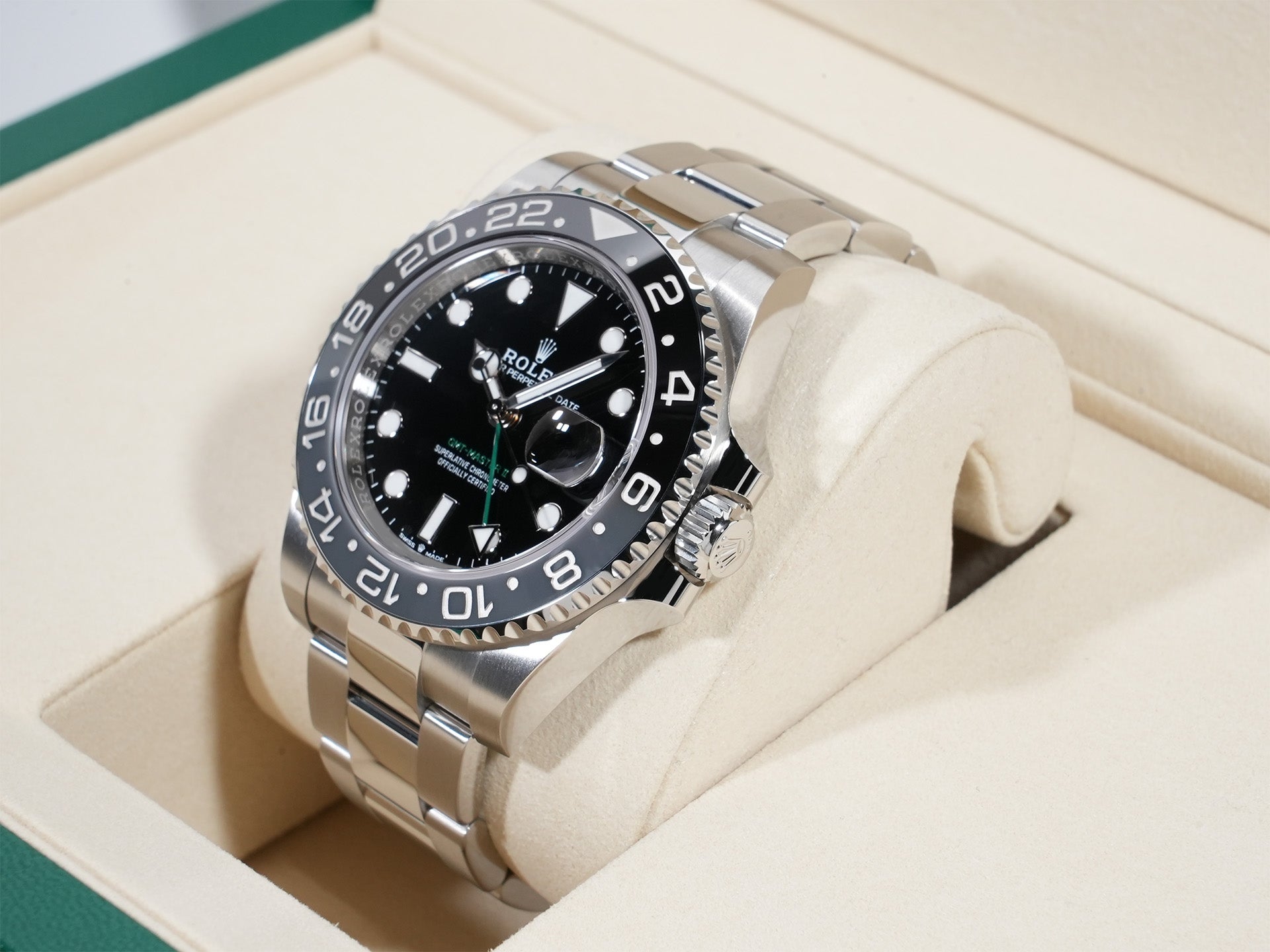 Rolex GMT Master II Ref.126710GRNR SS Black Dial Oyster Bracelet Unused h49jb68f