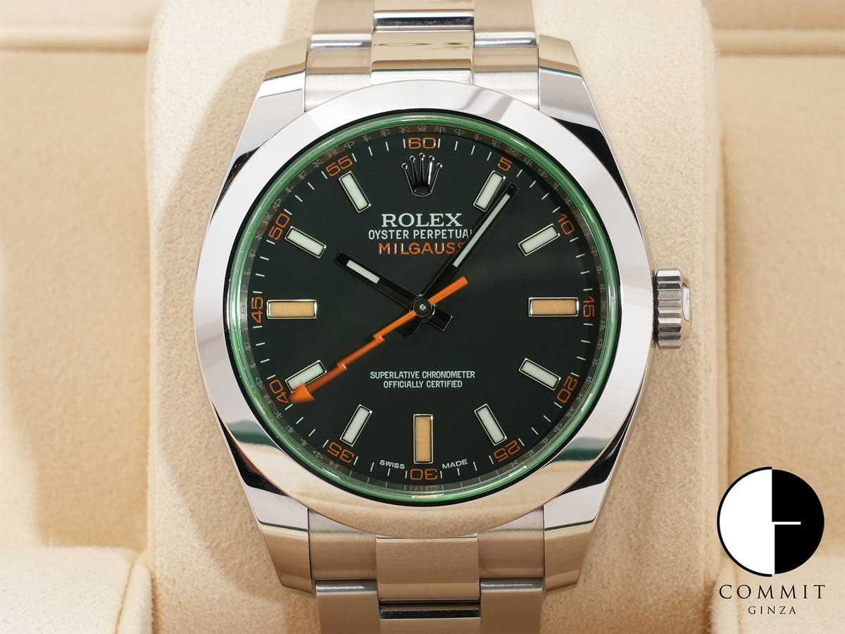 ロレックス ミルガウス Ref.116400GV SS ブラック文字盤 美中古 mwo3vugw