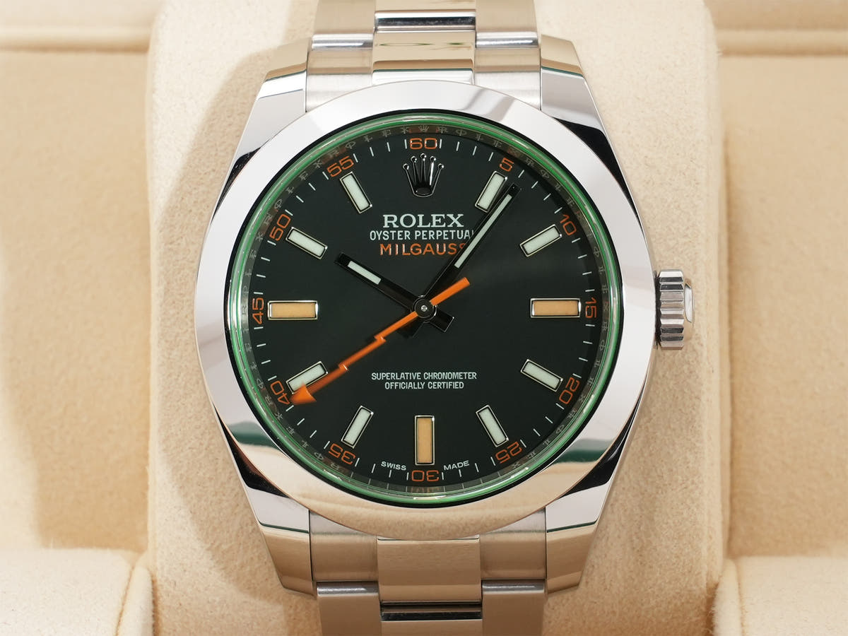 ロレックス ミルガウス Ref.116400GV SS ブラック文字盤 美中古 mwo3vugw
