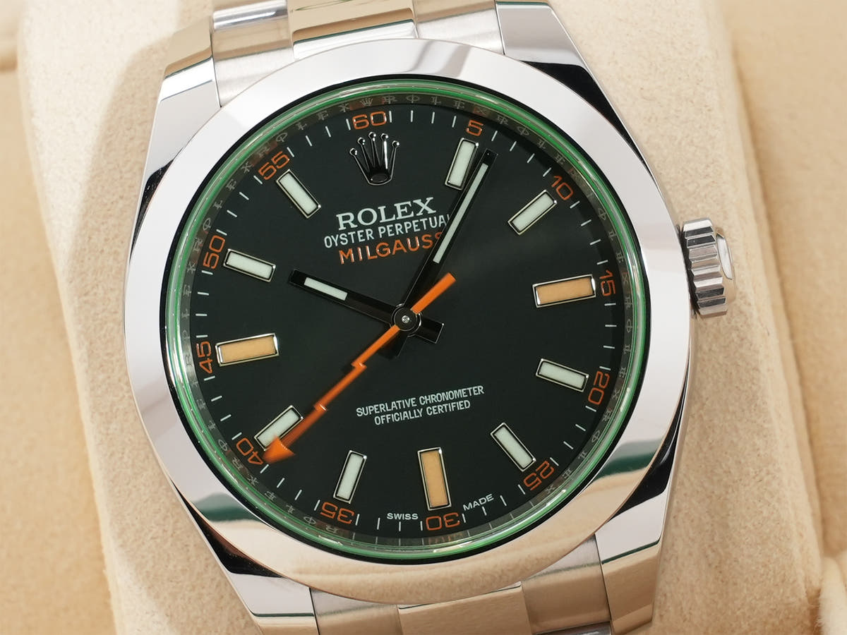 ロレックス ミルガウス Ref.116400GV SS ブラック文字盤 美中古 mwo3vugw