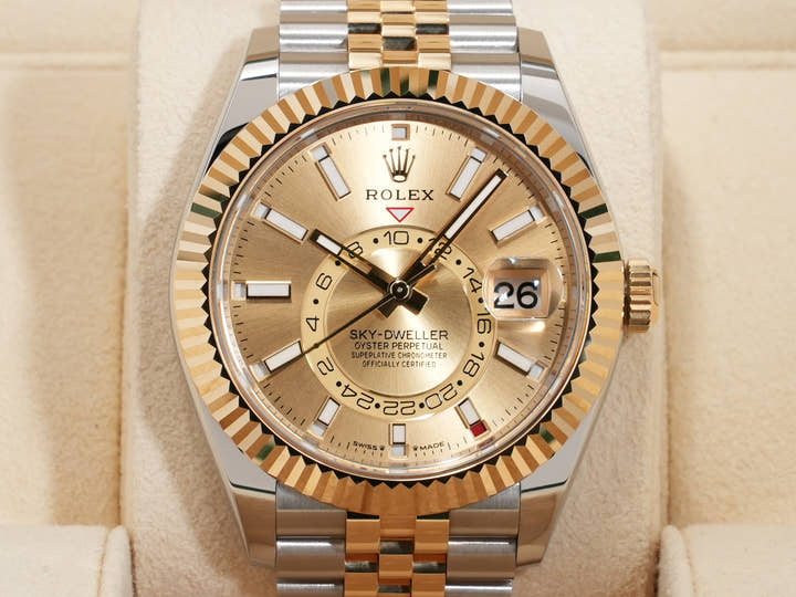 ロレックス スカイドゥエラー Ref.336933 ステンレススチール/イエローゴールド シャンパンカラー文字盤 ジュビリーブレスレット