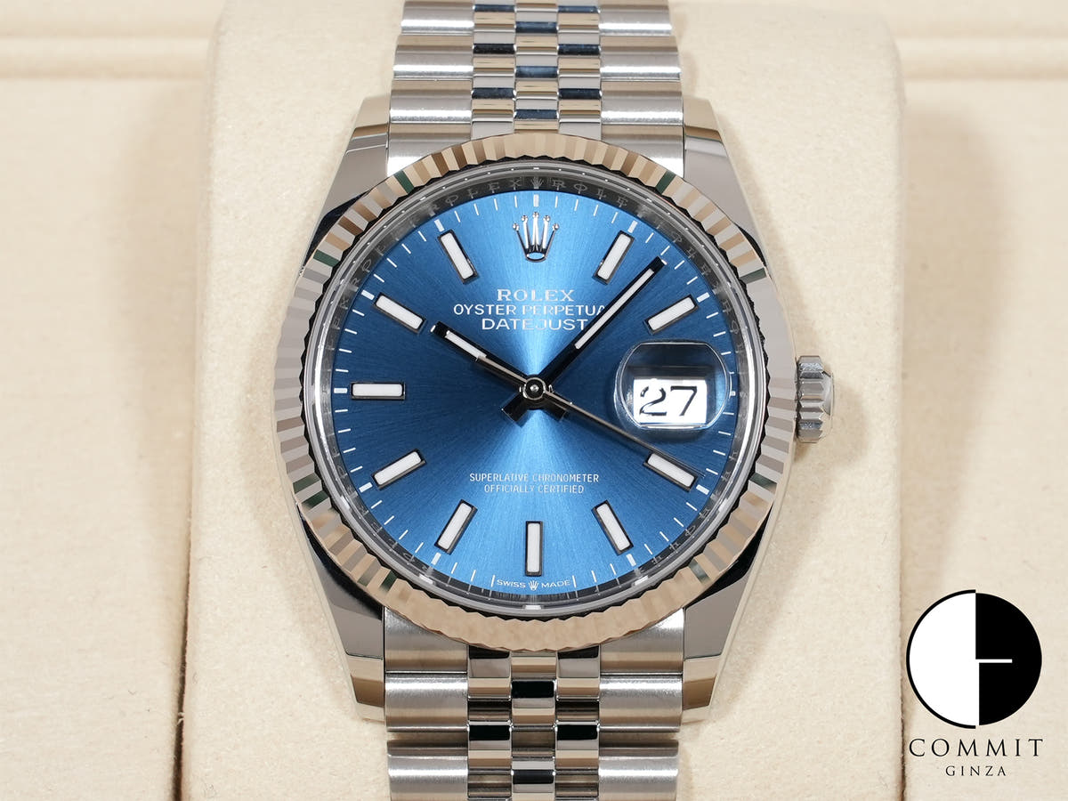 Rolex Datejust 36 Ref.126234 SS/WG Bright Blue Dial Jubilee Bracelet Unused mrar8e3v