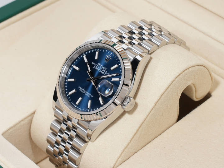 Rolex Datejust 36 Ref.126234 SS/WG Bright Blue Dial Jubilee Bracelet Unused mrar8e3v