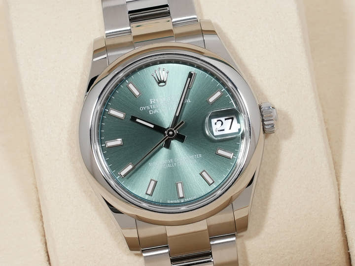 Rolex Datejust 31 Ref.278240 SS Mint Green Dial Unused og83sf7x