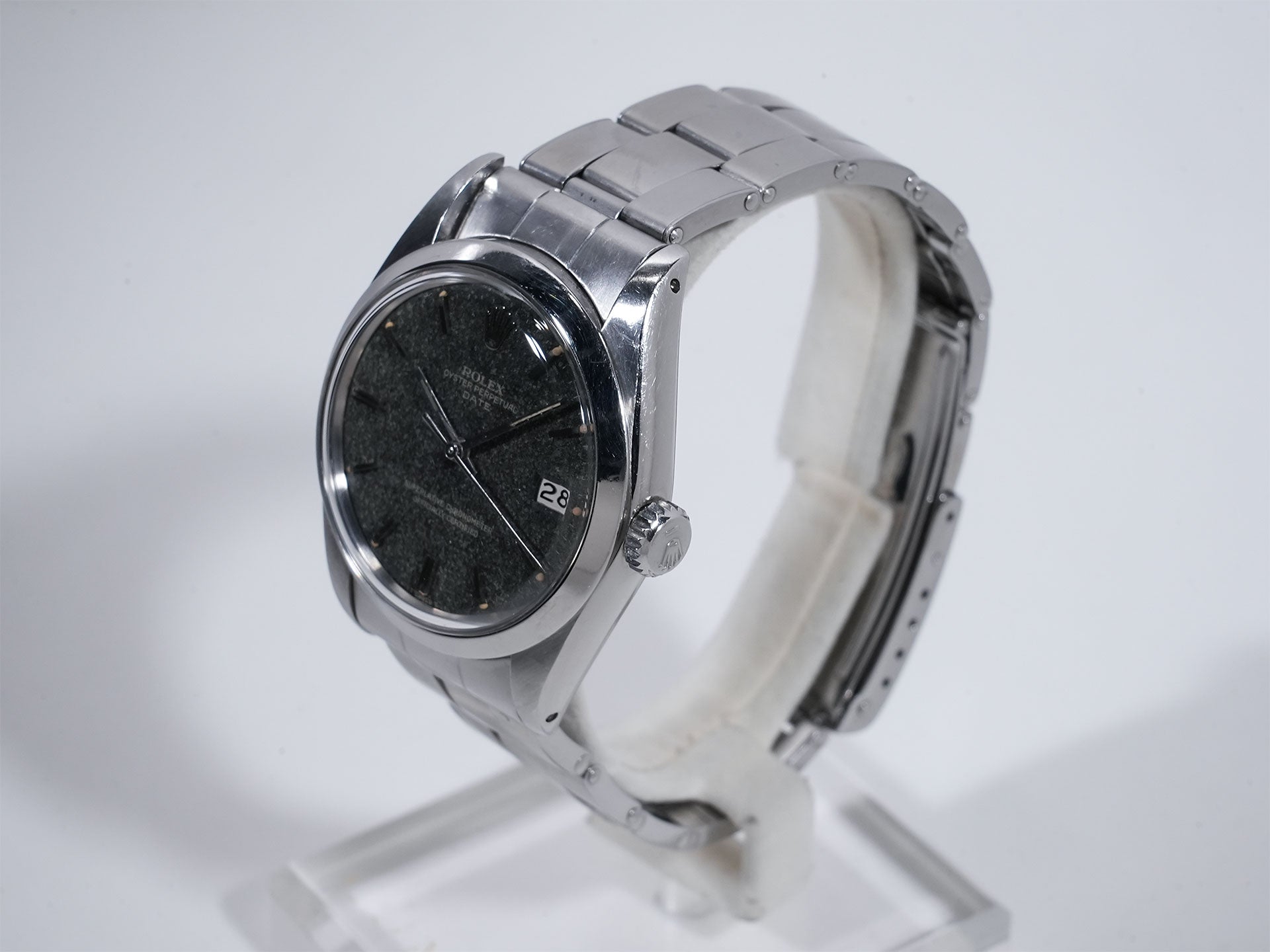ロレックス オイスターパーペチュアルデイト Ref.1500 SS ブラック文字盤 中古 7yoqbgpt