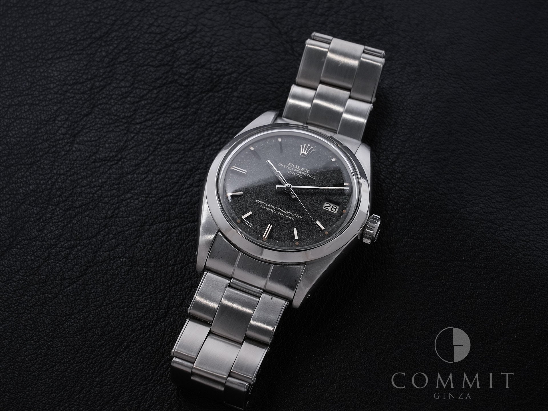 ロレックス オイスターパーペチュアルデイト Ref.1500 SS ブラック文字盤 中古 7yoqbgpt