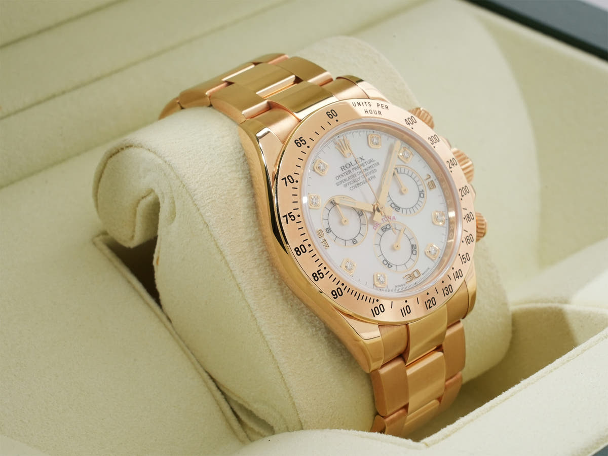 ロレックス デイトナ Ref.116528 18KYG ホワイトシェルx8Pダイヤ文字盤 中古 mr9xhyhr
