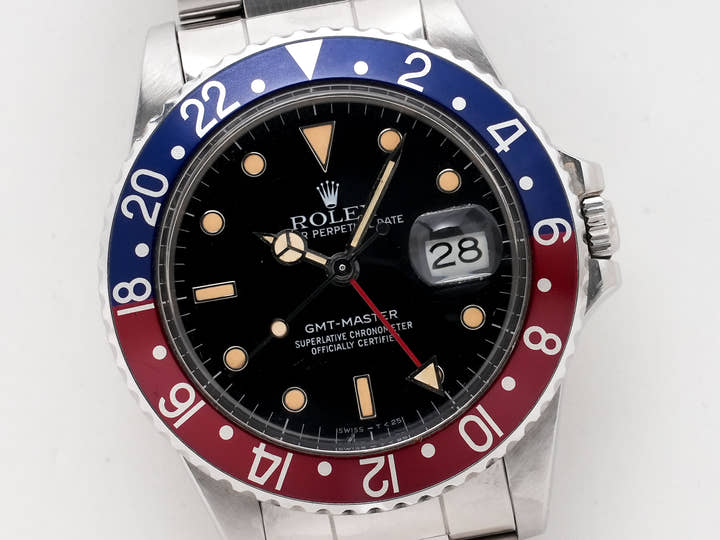 ロレックス GMTマスター Ref.16750 ステンレススチール ブラック文字盤 オイスターブレスレット