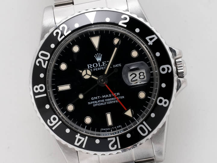 ロレックス GMTマスター Ref.16750 ステンレススチール ブラック文字盤 オイスターブレスレット 中古 c4s7zt2j