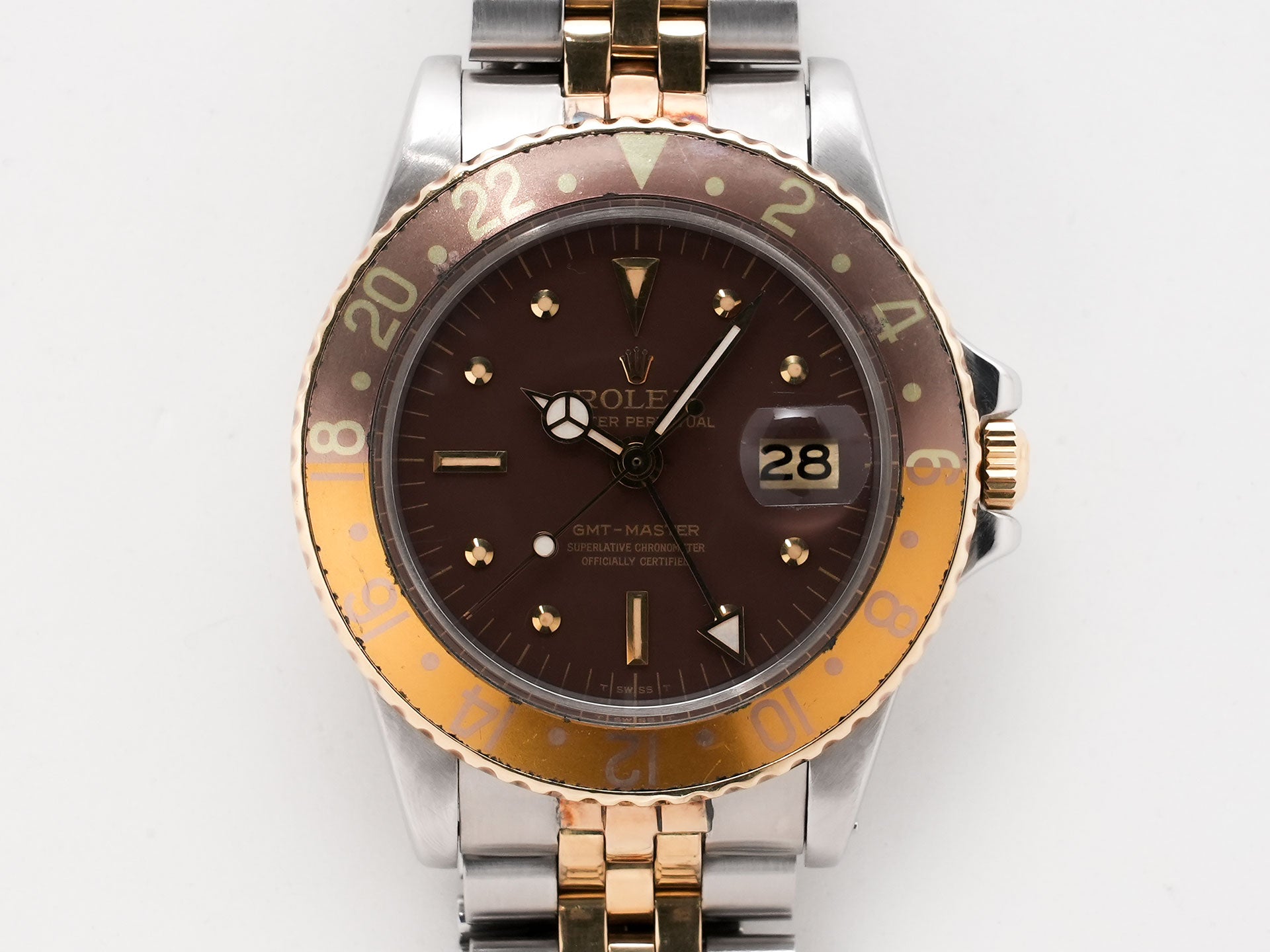 ロレックス GMTマスター Ref.1675/3 SS/YG ブラウン文字盤 ジュビリーブレスレット 中古 gyafmnuv