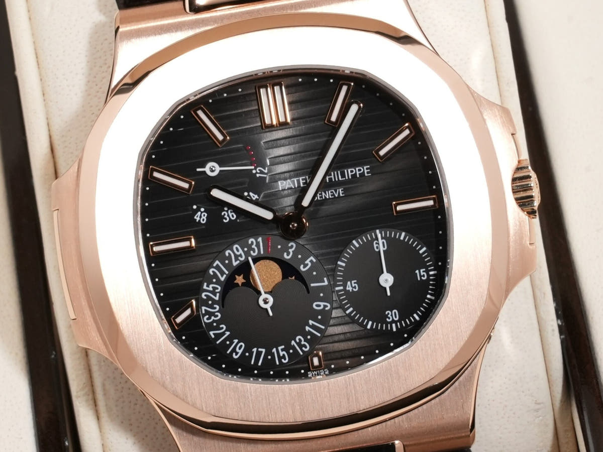 パテックフィリップ ノーチラス Ref.5712R-001 18KRG ブラック ブラウン文字盤 美中古 obtmbbgp