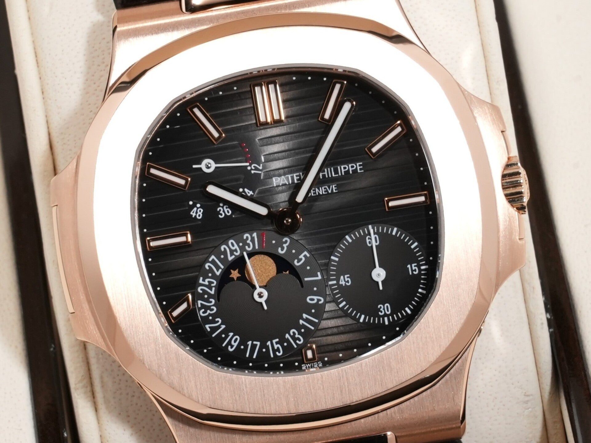 パテックフィリップ ノーチラス Ref.5712R-001 18KRG ブラック ブラウン文字盤 美中古 obtmbbgp