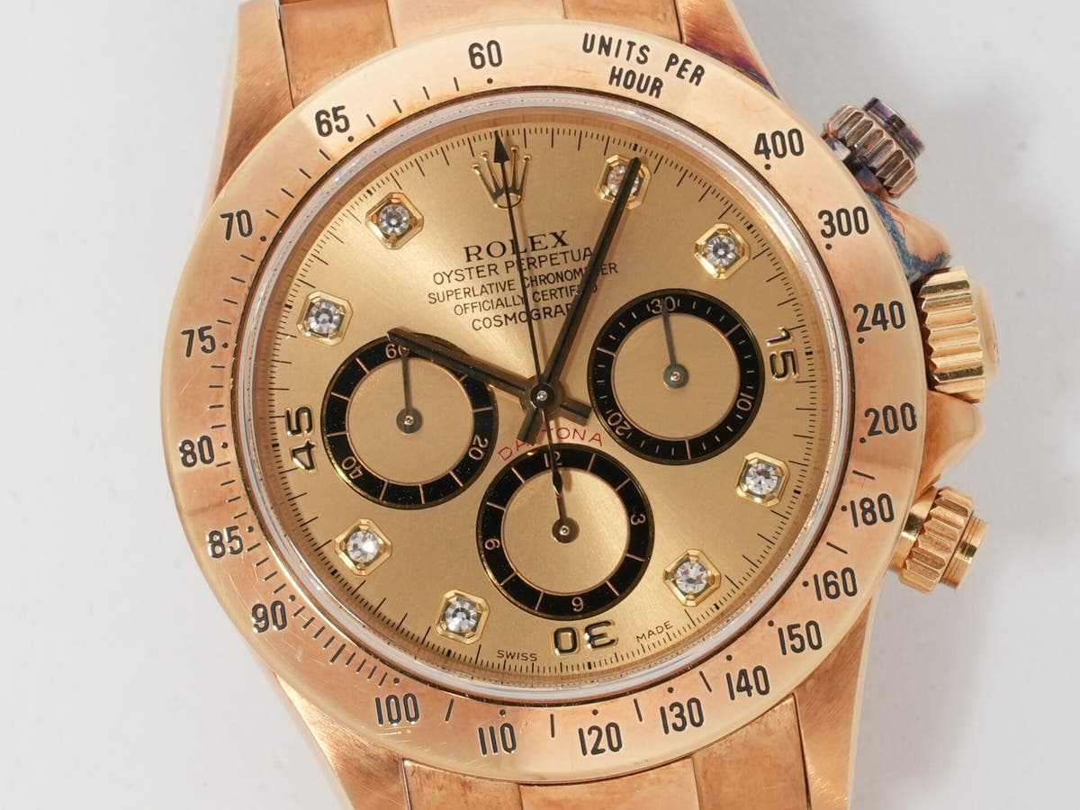 ロレックス デイトナ エルプリメロ Ref.16528G 18KYG シャンパンx8Pダイヤ文字盤 中古 yxi5dib7