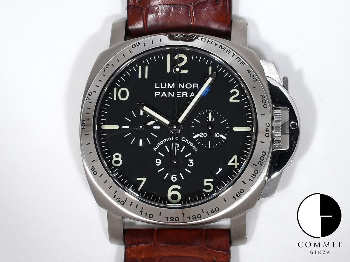 パネライ ルミノール クロノグラフ Ref.PAM00074 SS ブラック文字盤 美中古 s2awmtbb