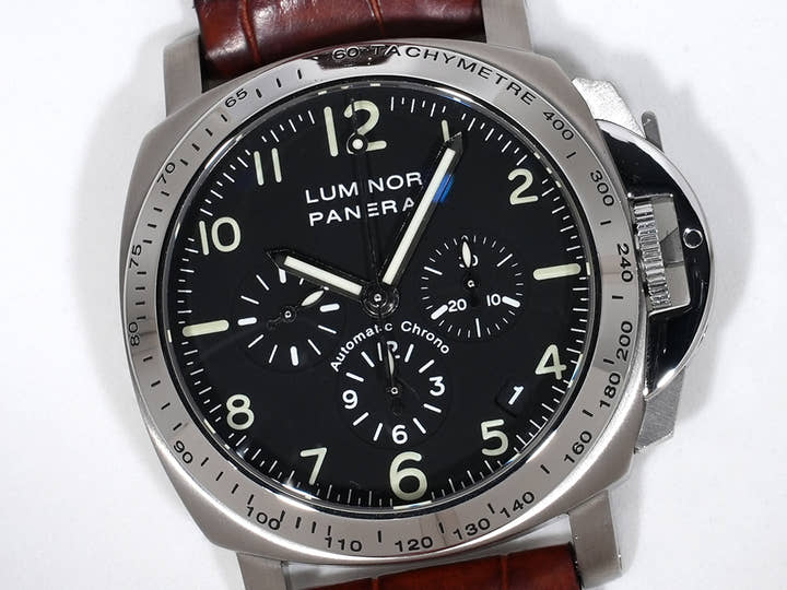 パネライ ルミノール クロノグラフ Ref.PAM00074 SS ブラック文字盤 美中古 s2awmtbb