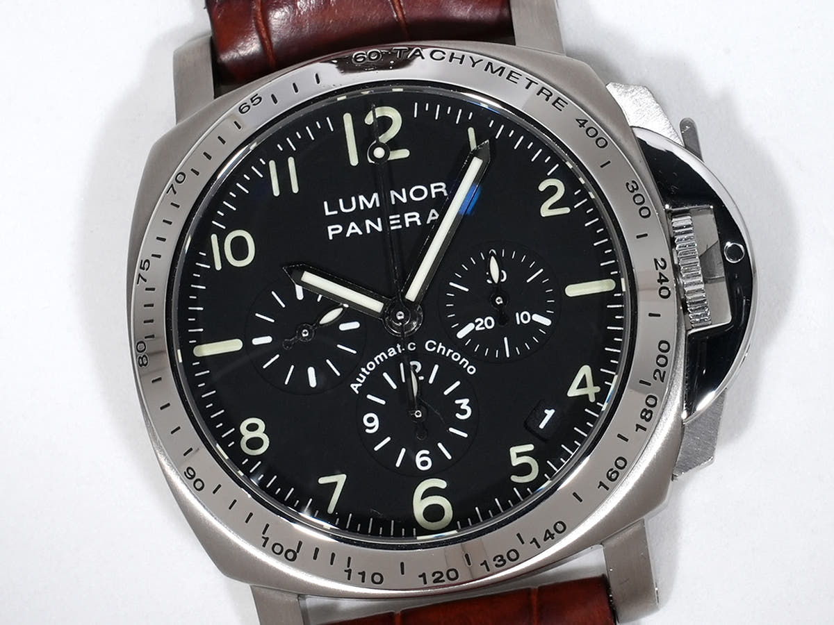 パネライ ルミノール クロノグラフ Ref.PAM00074 SS ブラック文字盤 美中古 s2awmtbb