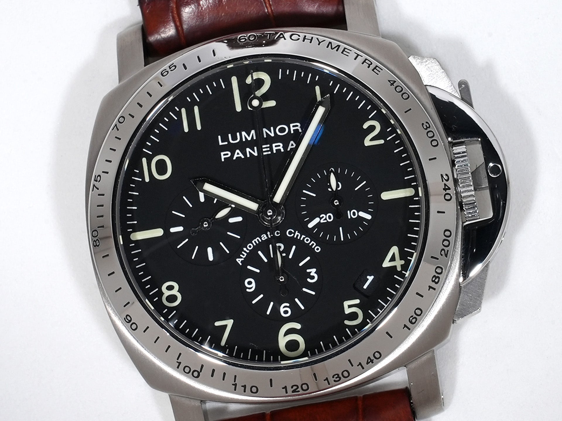 パネライ ルミノール クロノグラフ Ref.PAM00074 SS ブラック文字盤 美中古 s2awmtbb